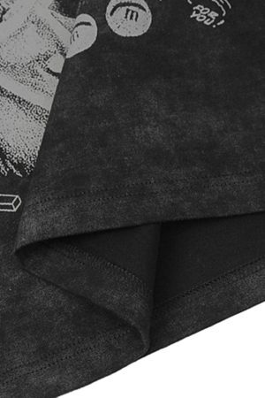 Concert Outfit Vintage Cross Figure Print T-Shirt