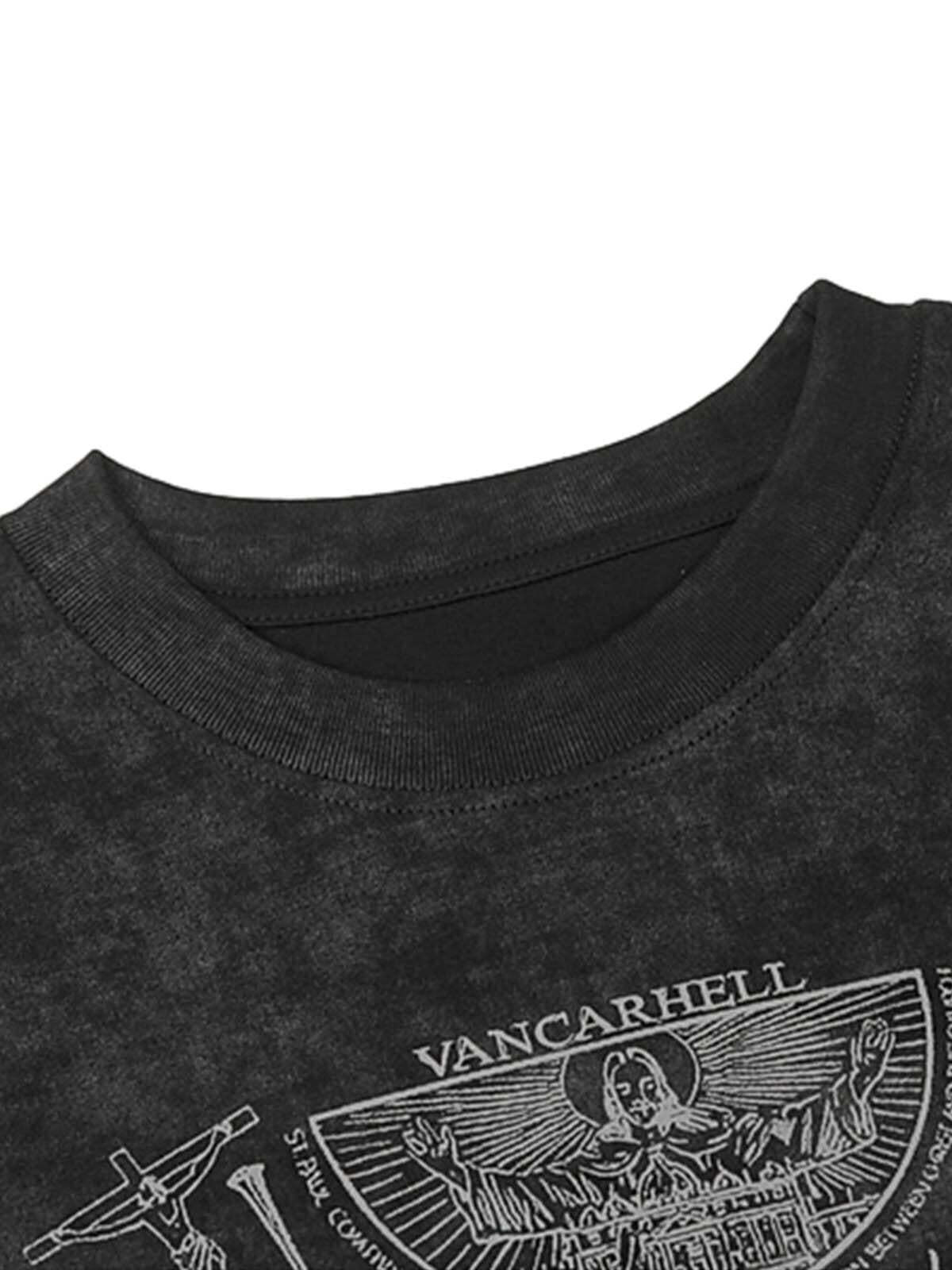 Concert Outfit Vintage Cross Figure Print T-Shirt Concert Outfit Vintage Cross Figure Print T-Shirt