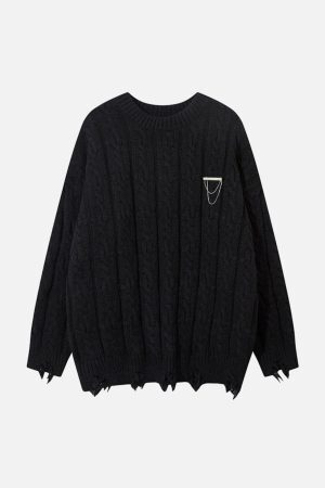 Concert Outfit Vintage Curled dough twists Damage Flow Sweater