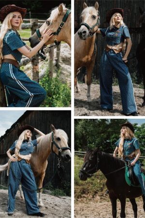 Concert Outfit Vintage Denim Jacquard Baggy Jeans