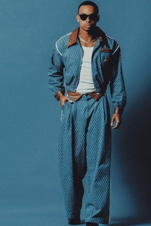 Concert Outfit Vintage Denim Jacquard Baggy Jeans