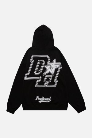 Concert Outfit Vintage 'DH' Print Hoodie
