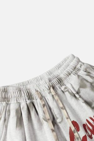 Concert Outfit Vintage Dirty Elastic Drawstring Loose Shorts