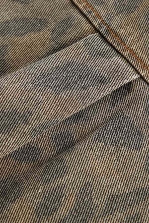 Concert Outfit Vintage Distressed Cheetah Print Denim Shirt