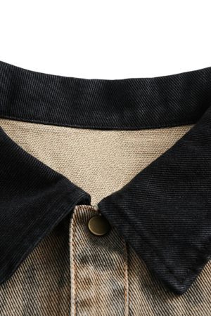 Concert Outfit Vintage Distressed Cheetah Print Denim Shirt