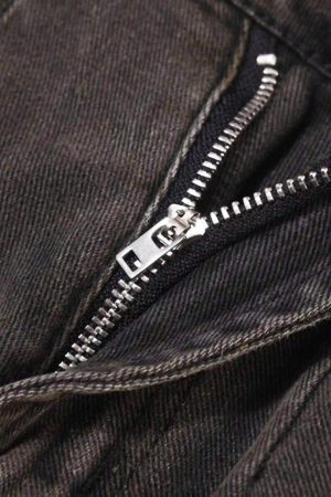 Concert Outfit Vintage Distressed Denim Gradient Shorts