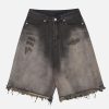 Concert Outfit Vintage Distressed Denim Gradient Shorts