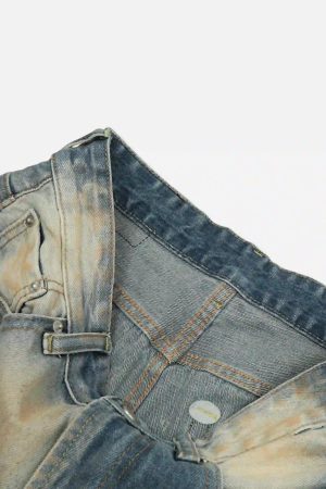 Concert Outfit Vintage Distressed Dyed Straight Jeans