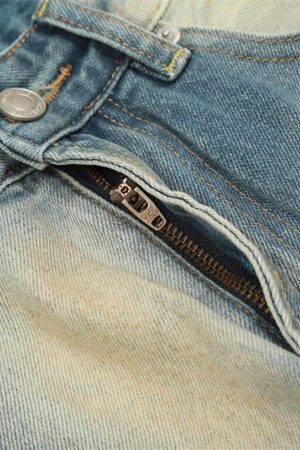 Concert Outfit Vintage Distressed Dyed Straight Jeans