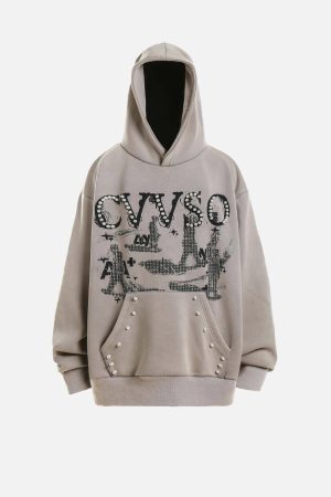 Concert Outfit Vintage Distressed Pearls Hoodie