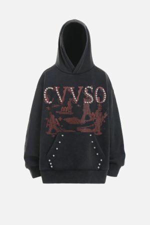 Concert Outfit Vintage Distressed Pearls Hoodie