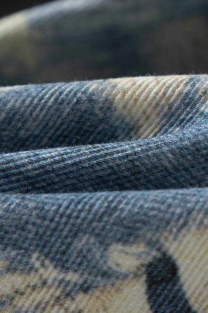 Concert Outfit Vintage Distressed Print 'Ripped' Jeans