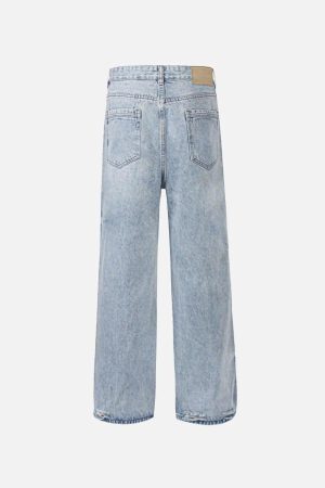 Concert Outfit Vintage Distressed Slim Straight-Leg Jeans