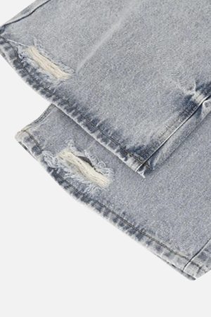 Concert Outfit Vintage Distressed Slim Straight-Leg Jeans