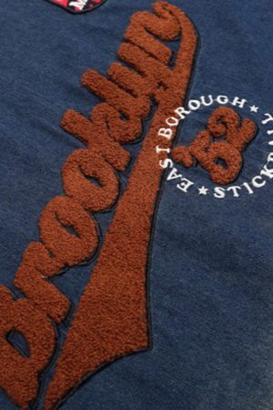 Concert Outfit Vintage Distressed Washed Gradient Denim T-Shirt