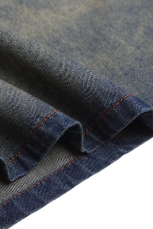 Concert Outfit Vintage Distressed Washed Gradient Denim T-Shirt