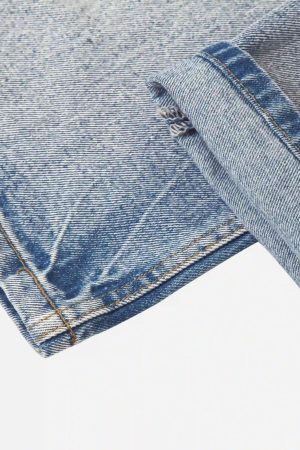 Concert Outfit Vintage Distressed Washed Straight Jeans