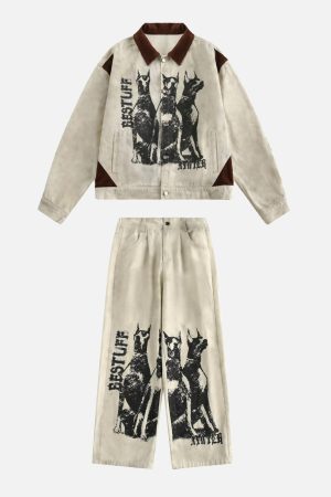 Concert Outfit Vintage Doberman Graphic Jacket