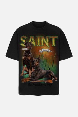 Concert Outfit Vintage Doberman Print T-Shirt