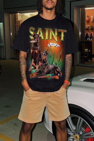 Concert Outfit Vintage Doberman Print T-Shirt