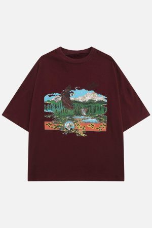 Concert Outfit Vintage Eagle Print Tee