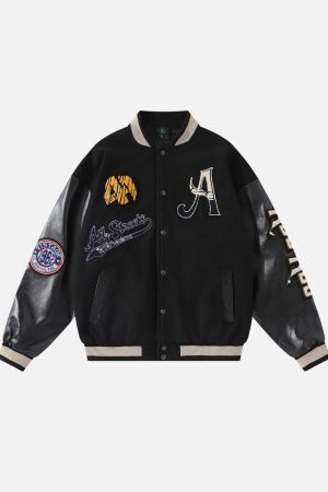 Concert Outfit Vintage Embroidered Baseball Jacket