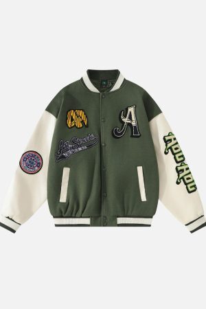 Concert Outfit Vintage Embroidered Baseball Jacket