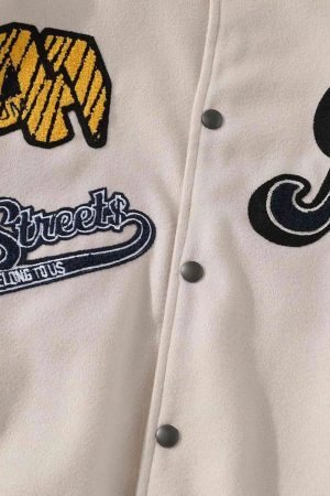 Concert Outfit Vintage Embroidered Baseball Jacket