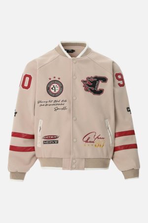 Concert Outfit Vintage Embroidered Varsity Baseball Jacket