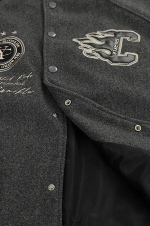 Concert Outfit Vintage Embroidered Varsity Baseball Jacket