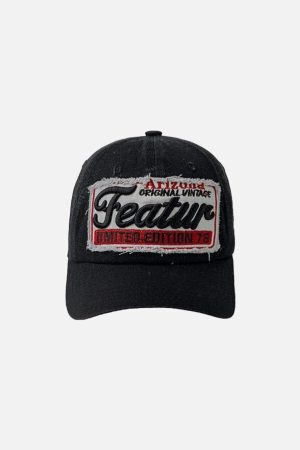 Concert Outfit Vintage Embroidery Letter Cap