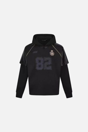 Concert Outfit Vintage Fake Two-Piece Set Leisure Hoodie