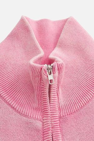 Concert Outfit Vintage Flame Jacquard Stand Collar Cardigan