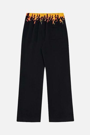 Concert Outfit Vintage Flame Print Sweatpants