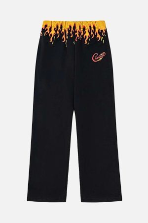 Concert Outfit Vintage Flame Print Sweatpants