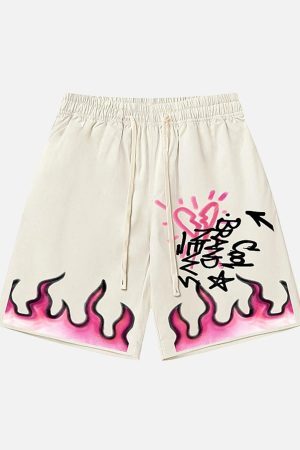 Concert Outfit Vintage Flame Shorts