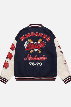 Concert Outfit Vintage Flock Print Varsity Jacket