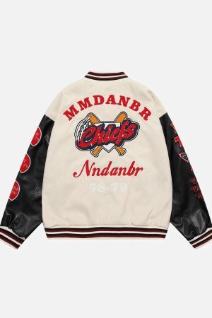 Concert Outfit Vintage Flock Print Varsity Jacket