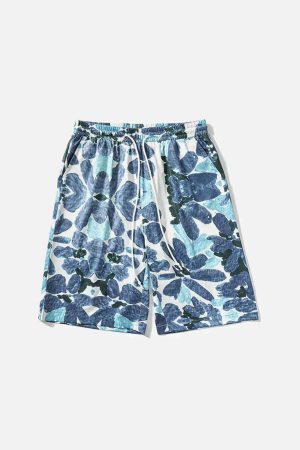 Concert Outfit Vintage Floral Oil Painting Beach Shorts
