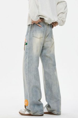 Concert Outfit Vintage Floral Towel Embroidered Jeans