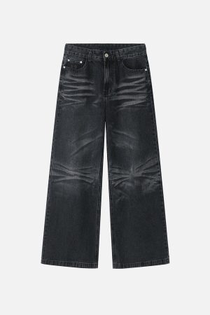 Concert Outfit Vintage Folds Loose Jeans