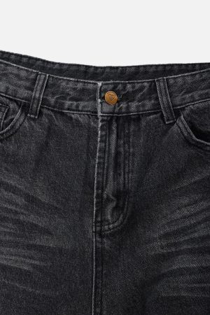 Concert Outfit Vintage Folds Loose Jeans