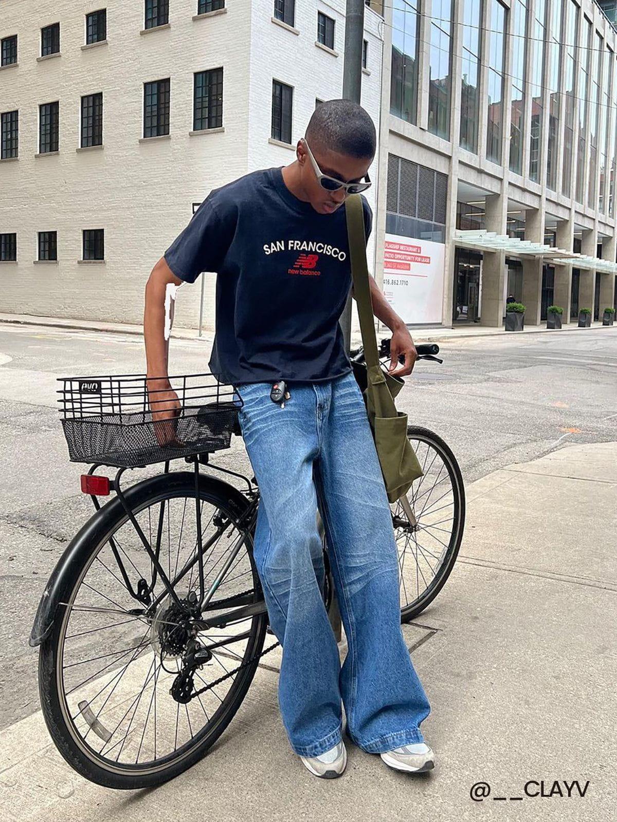 Concert Outfit Vintage Folds Loose Jeans Concert Outfit Vintage Folds Loose Jeans