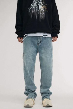 Concert Outfit Vintage Frayed Wash Jeans