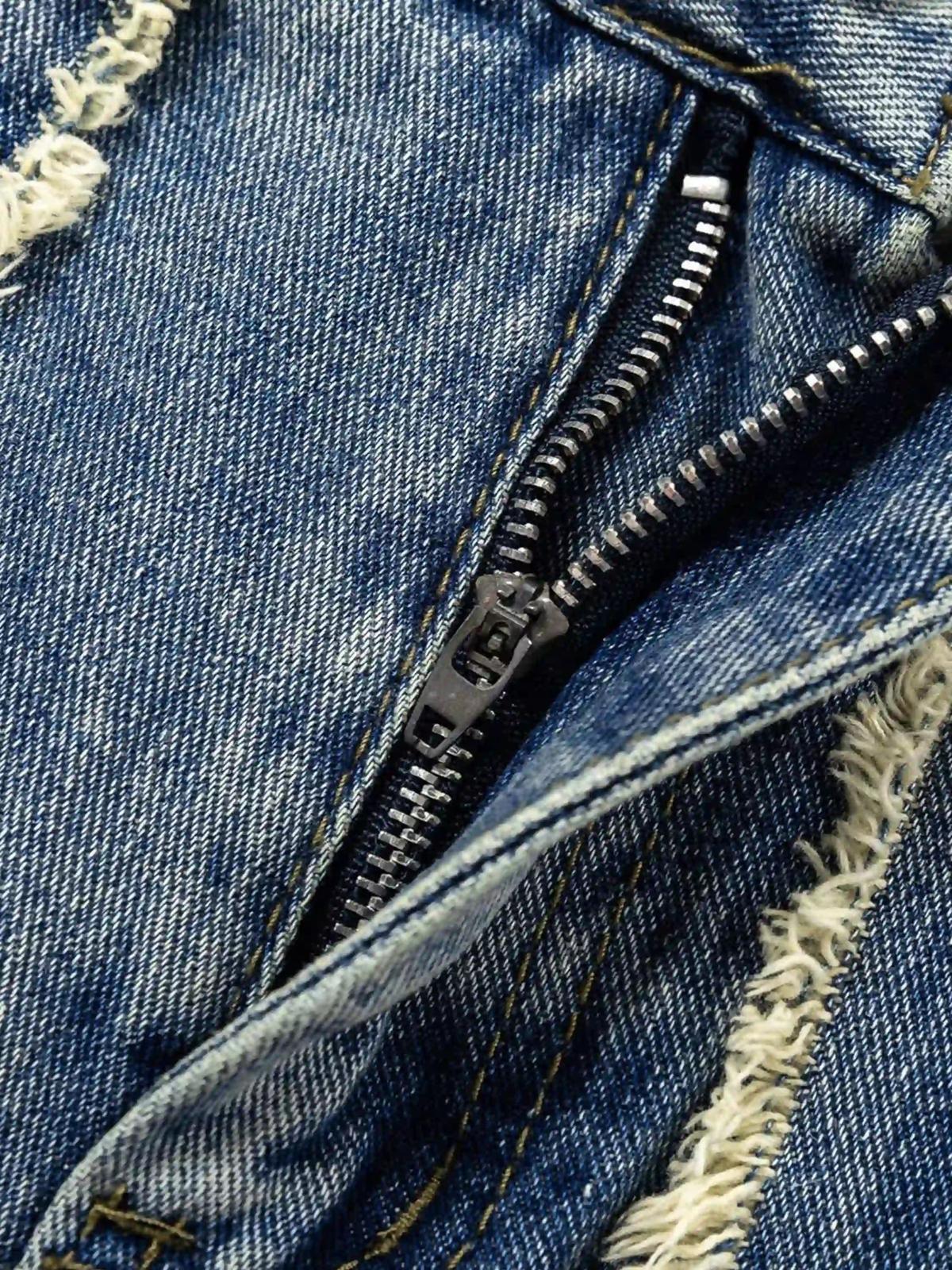 Concert Outfit Vintage Fringed Raw-Edge Oversized Jeans Concert Outfit Vintage Fringed Raw-Edge Oversized Jeans