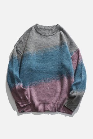 Concert Outfit Vintage Gradient Knit Sweater