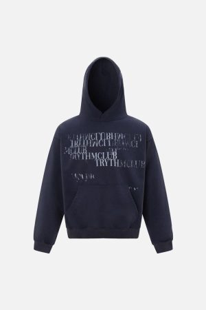Concert Outfit Vintage Gradient Slogan Letters Print Hoodie