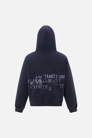 Concert Outfit Vintage Gradient Slogan Letters Print Hoodie