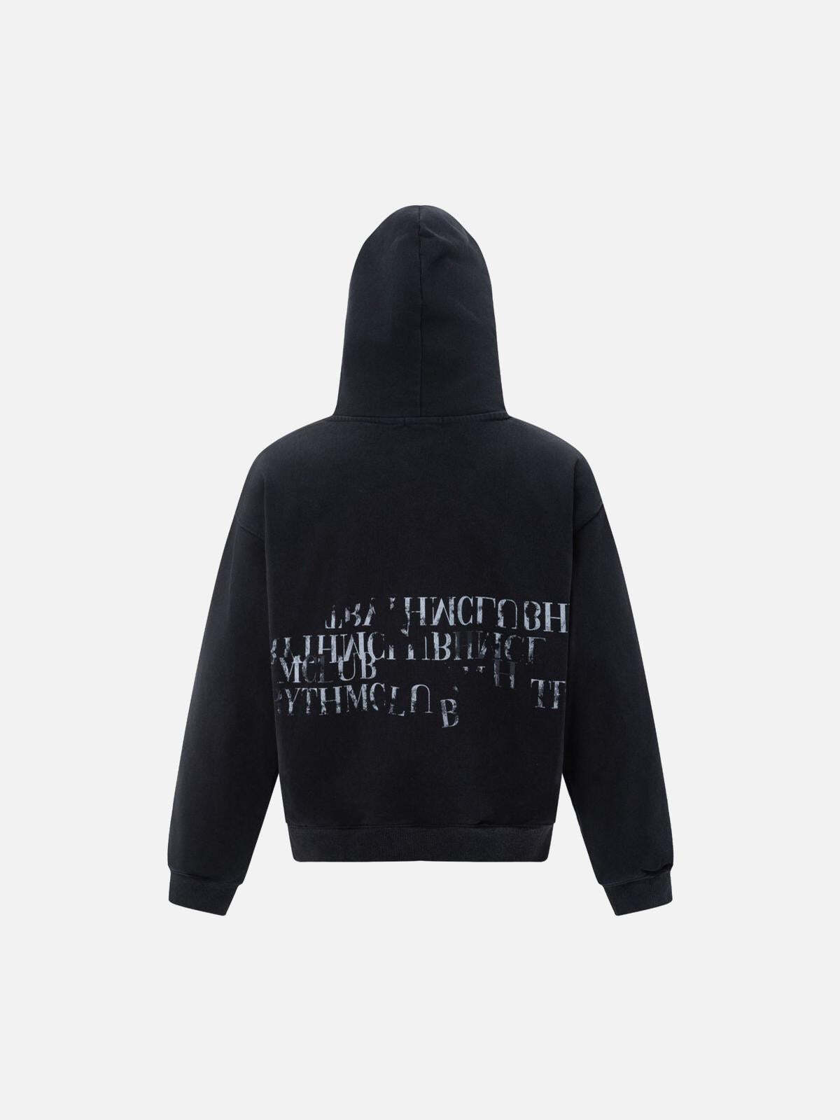 Concert Outfit Vintage Gradient Slogan Letters Print Hoodie Concert Outfit Vintage Gradient Slogan Letters Print Hoodie