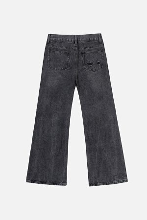 Concert Outfit Vintage Graffiti Print Jeans